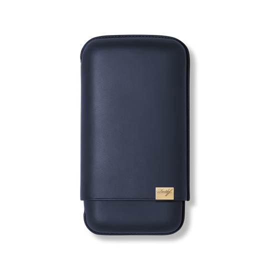 Davidoff XL-3 Leather Cigar Case, Blue & Gold