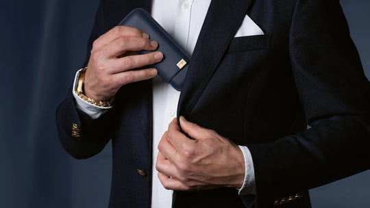 Davidoff XL-3 Leather Cigar Case, Blue & Gold