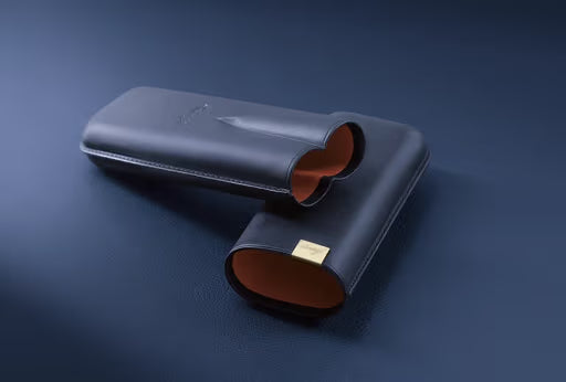 Davidoff XL-3 Leather Cigar Case, Blue & Gold