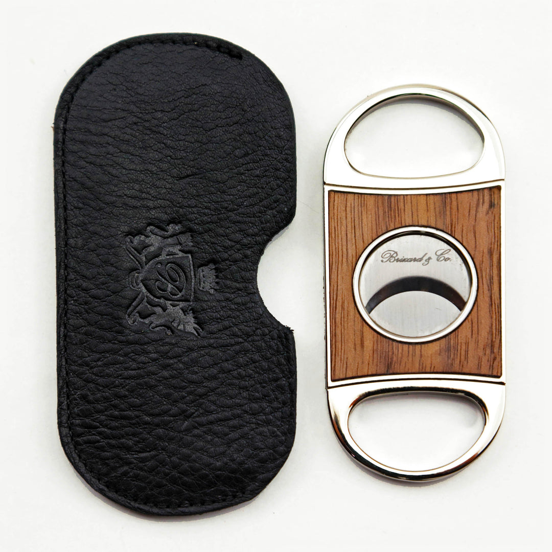 Brizard and Co - Double Guillotine Series 2 Cutter - Curly Walnut and Black Leather (Leather, Exotic Wood)