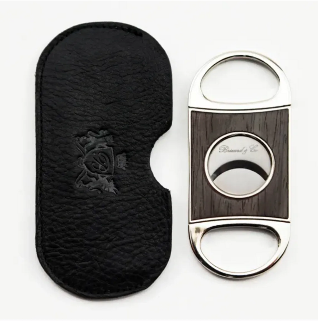 Brizard and Co - Double Guillotine Series 2 Cutter - Gunmetal Ebony and Black Leather (Leather, Exotic Wood)