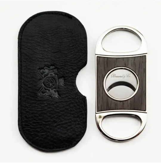 Brizard and Co - Double Guillotine Series 2 Cutter - Gunmetal Ebony and Black Leather (Leather, Exotic Wood)
