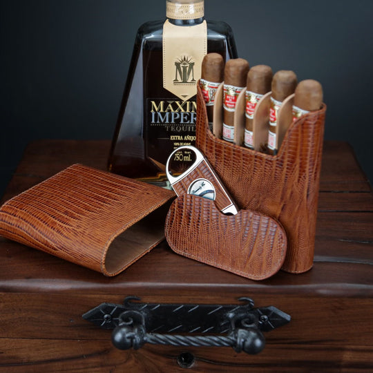 Brizard and Co - Double Guillotine Series 2 Cutter - Lizard Pattern Havana (Leather)