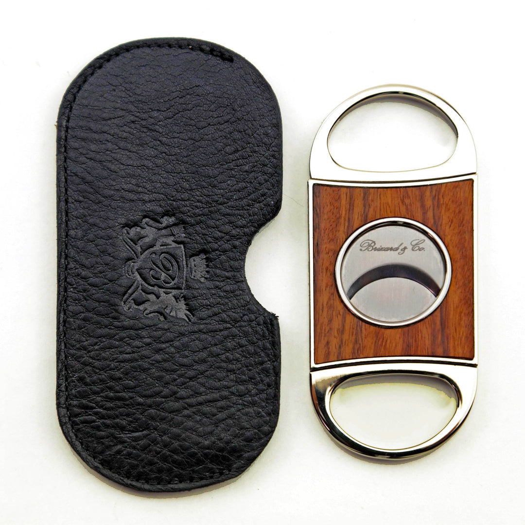 Brizard and Co - Double Guillotine Series 2 Cutter - Rosewood and Black Leather (Leather, Exotic Wood)