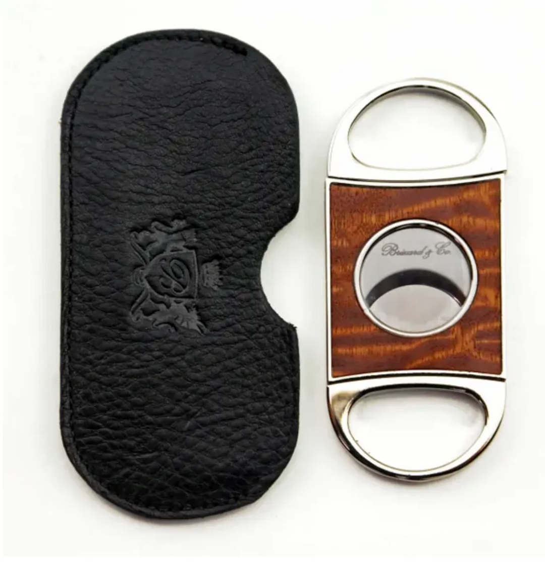 Brizard and Co - Double Guillotine Series 2 Cutter - Sapele Pommele and Black Leather (Leather, Exotic Wood)