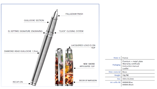 El-Septimo - El Septimo X ST Dupont Emperor Napoleon Rollerball Pen