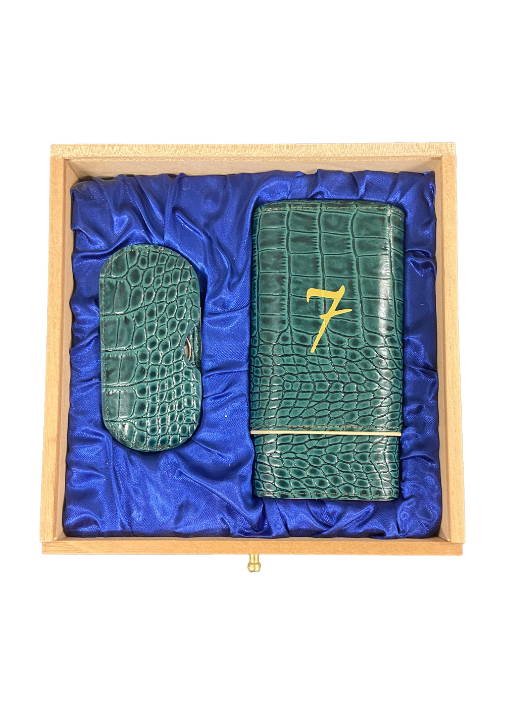El-Septimo - GIFT BOX: Crocodile Travel Case, Lighter & Cutter