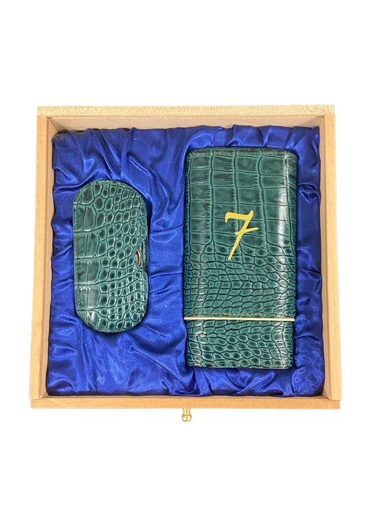 El-Septimo - GIFT BOX: Crocodile Travel Case, Lighter & Cutter