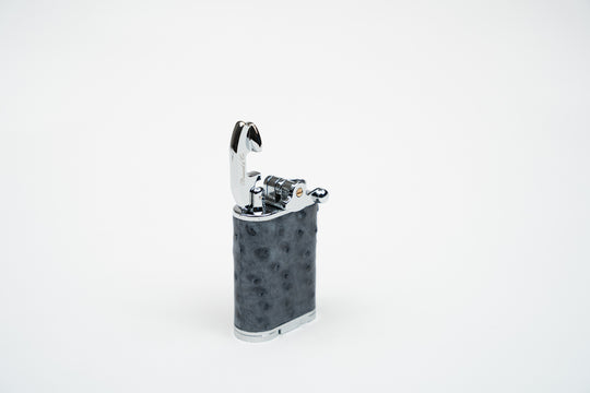 Brizard and Co - Gatsby Table Lighter - Genuine Ostrich Bruciato Denim
