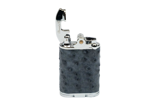 Brizard and Co - Gatsby Table Lighter - Genuine Ostrich Bruciato Denim