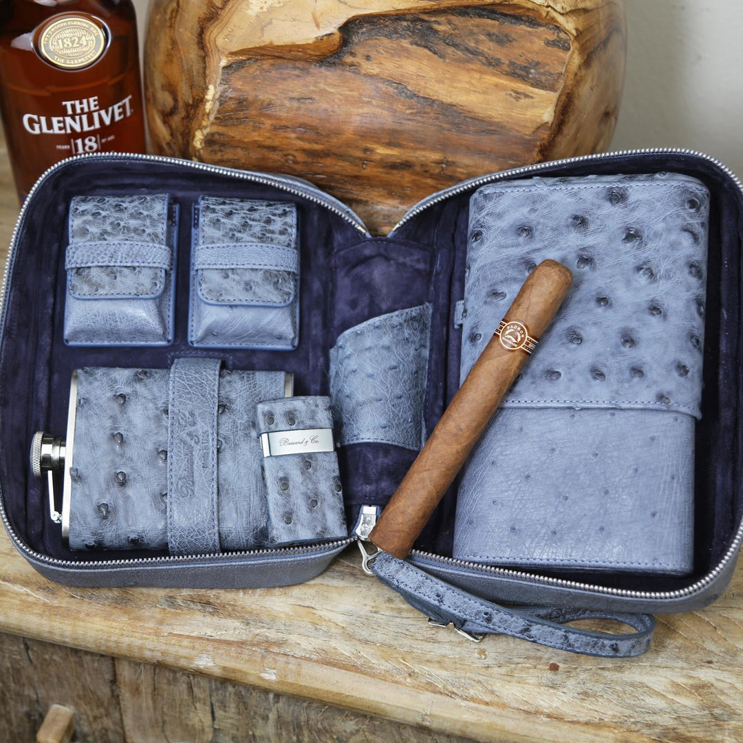 Brizard and Co - Havana Traveler - "American Blue Jeans" Ostrich (Ostrich)