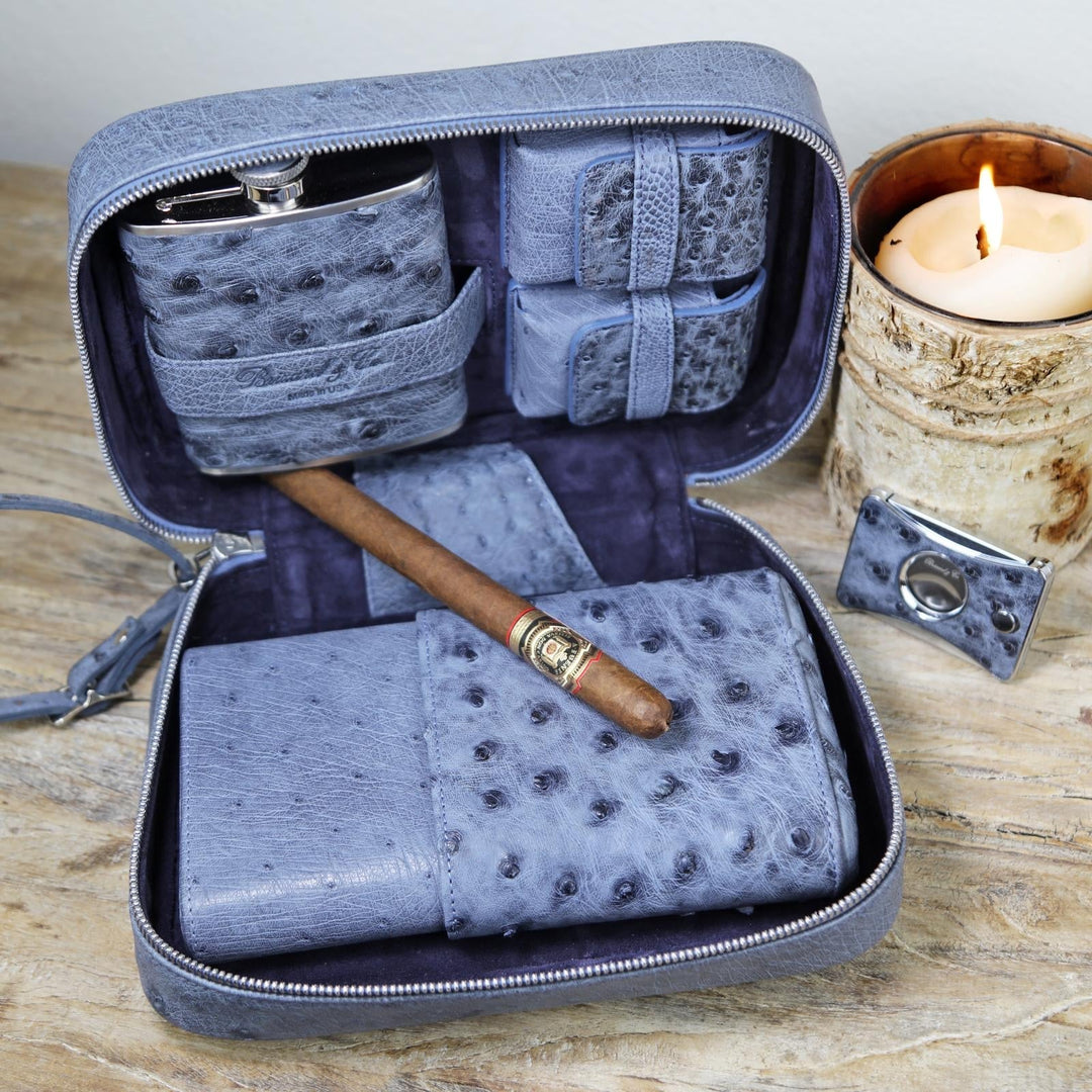 Brizard and Co - Havana Traveler - "American Blue Jeans" Ostrich (Ostrich)