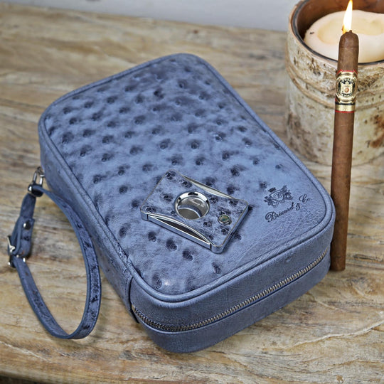 Brizard and Co - Havana Traveler - "American Blue Jeans" Ostrich (Ostrich)