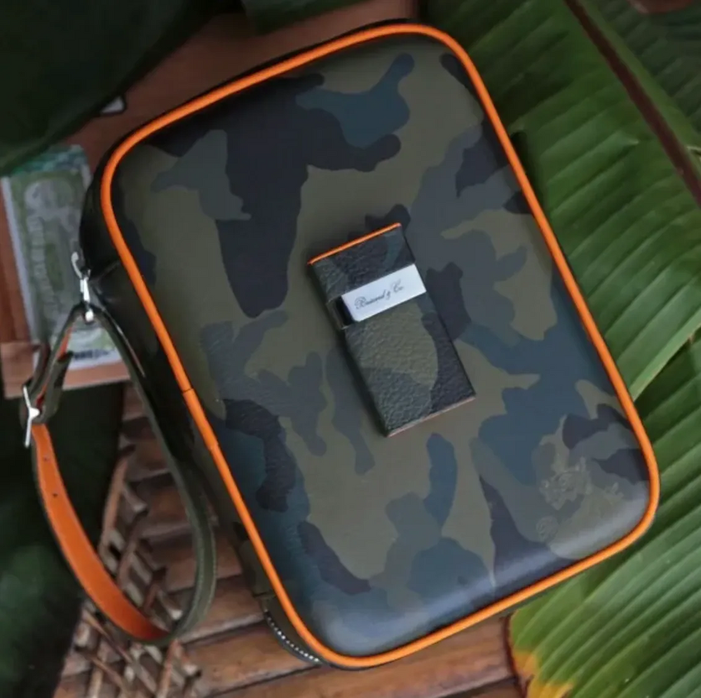 Brizard and Co - Havana Traveler - Camouflage and Orange Leather (Leather)
