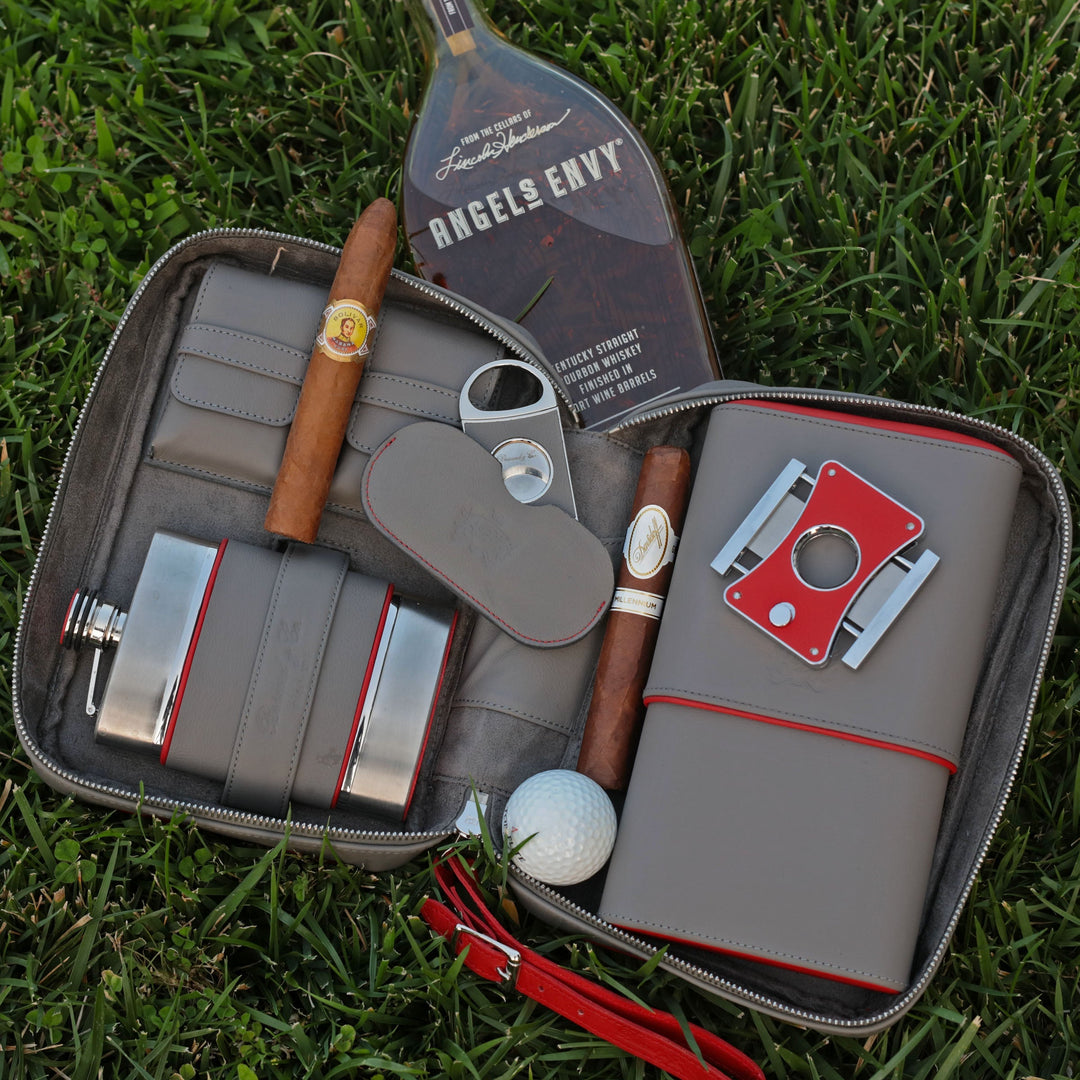 Brizard and Co - Havana Traveler - Gray and Red Leather (Leather)