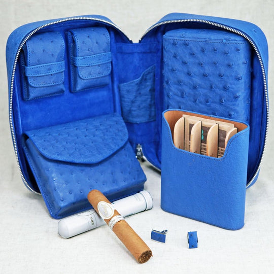 Brizard and Co - Havana Traveler (Valuables Pouch) - Blue Ostrich (Ostrich)