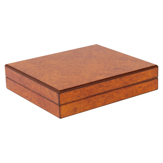 Humidor Supreme 15 Burl Travel Humidor 15 Cigar Capacity with 1 Xikar-Boveda 84% Seasoning Pack