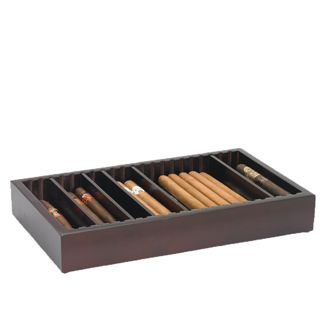 Humidor Supreme Adjustable Cigar Tray with Dividers in Mahogany