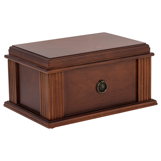 Humidor Supreme Amalfi Walnut Humidor 60-105 Cigar Capacity with 4 Xikar-Boveda 84% Seasoning Packs