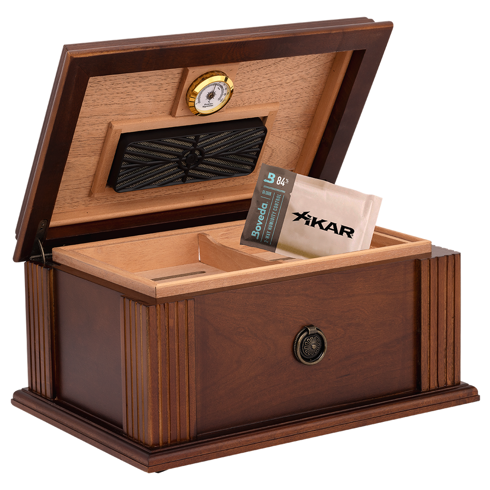 Humidor Supreme Amalfi Walnut Humidor 60-105 Cigar Capacity with 4 Xikar-Boveda 84% Seasoning Packs - view 2