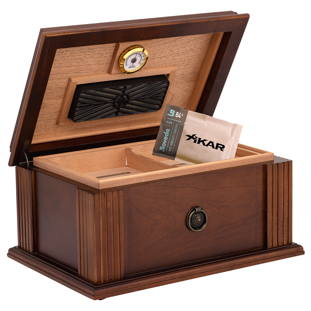 Humidor Supreme Amalfi Walnut Humidor 60-105 Cigar Capacity with 4 Xikar-Boveda 84% Seasoning Packs - view 2
