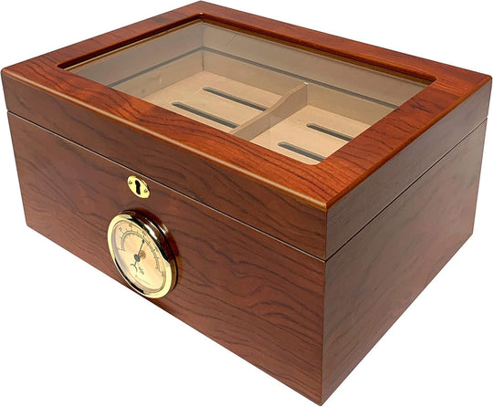 Humidor Supreme Bally Bubinga Humidor with Glasstop 60-105 Cigar Capacity with 4 Xikar-Boveda 84% Seasoning Packs - view 3