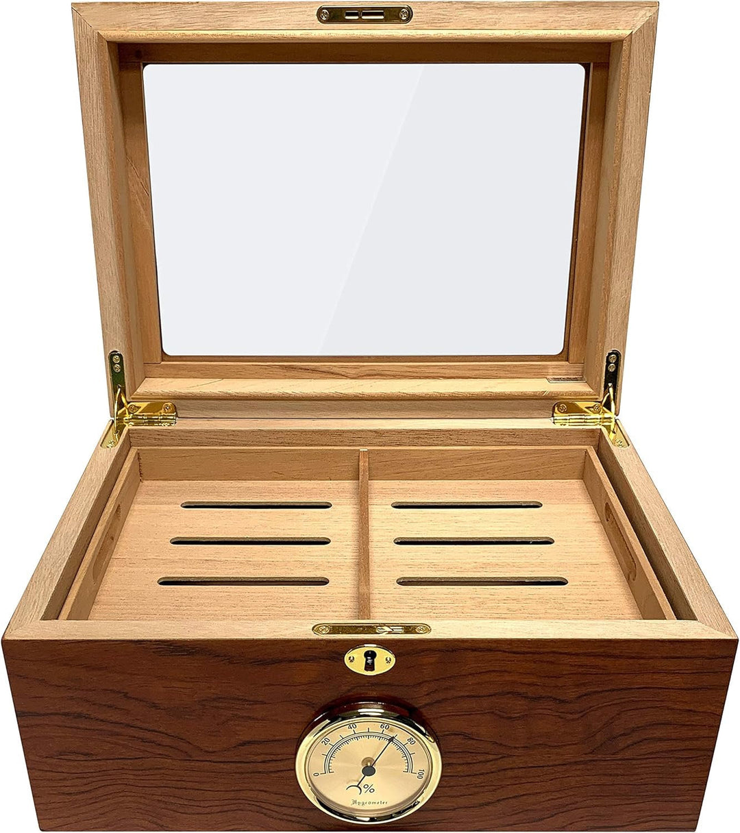 Humidor Supreme Bally Bubinga Humidor with Glasstop 60-105 Cigar Capacity with 4 Xikar-Boveda 84% Seasoning Packs - view 6