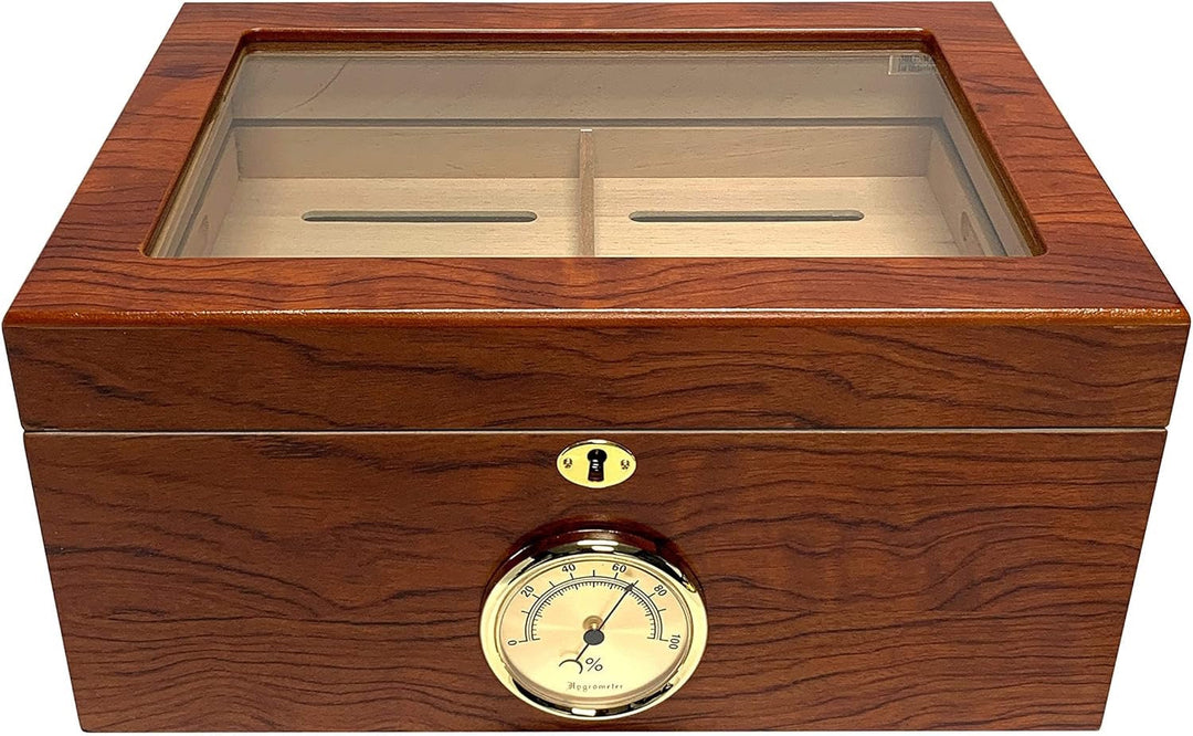 Humidor Supreme Bally Glasstop Humidor in Black 60-105 Cigar Capacity with 4 Xikar-Boveda 84% Seasoning Packs - view 4