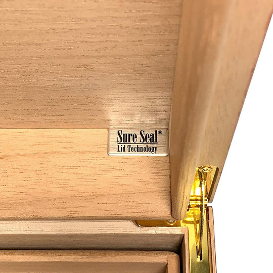 Humidor Supreme Bally Glasstop Humidor in Black 60-105 Cigar Capacity with 4 Xikar-Boveda 84% Seasoning Packs - view 5