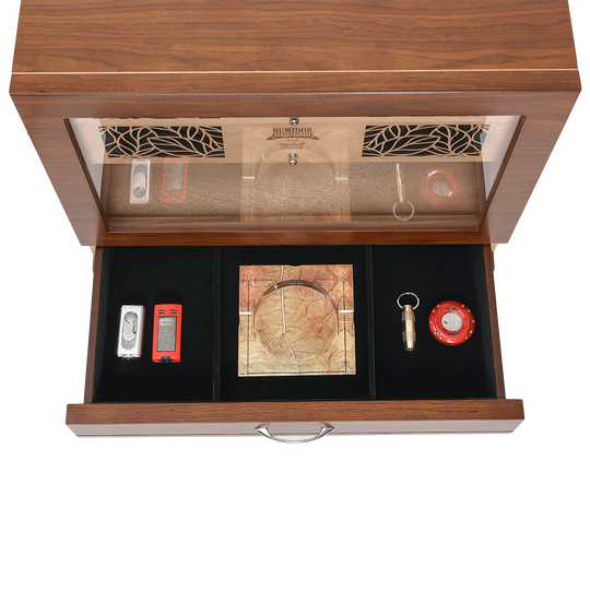 Humidor Supreme Balthazar II Walnut Oak End Table Humidor with Front Opening - view 2