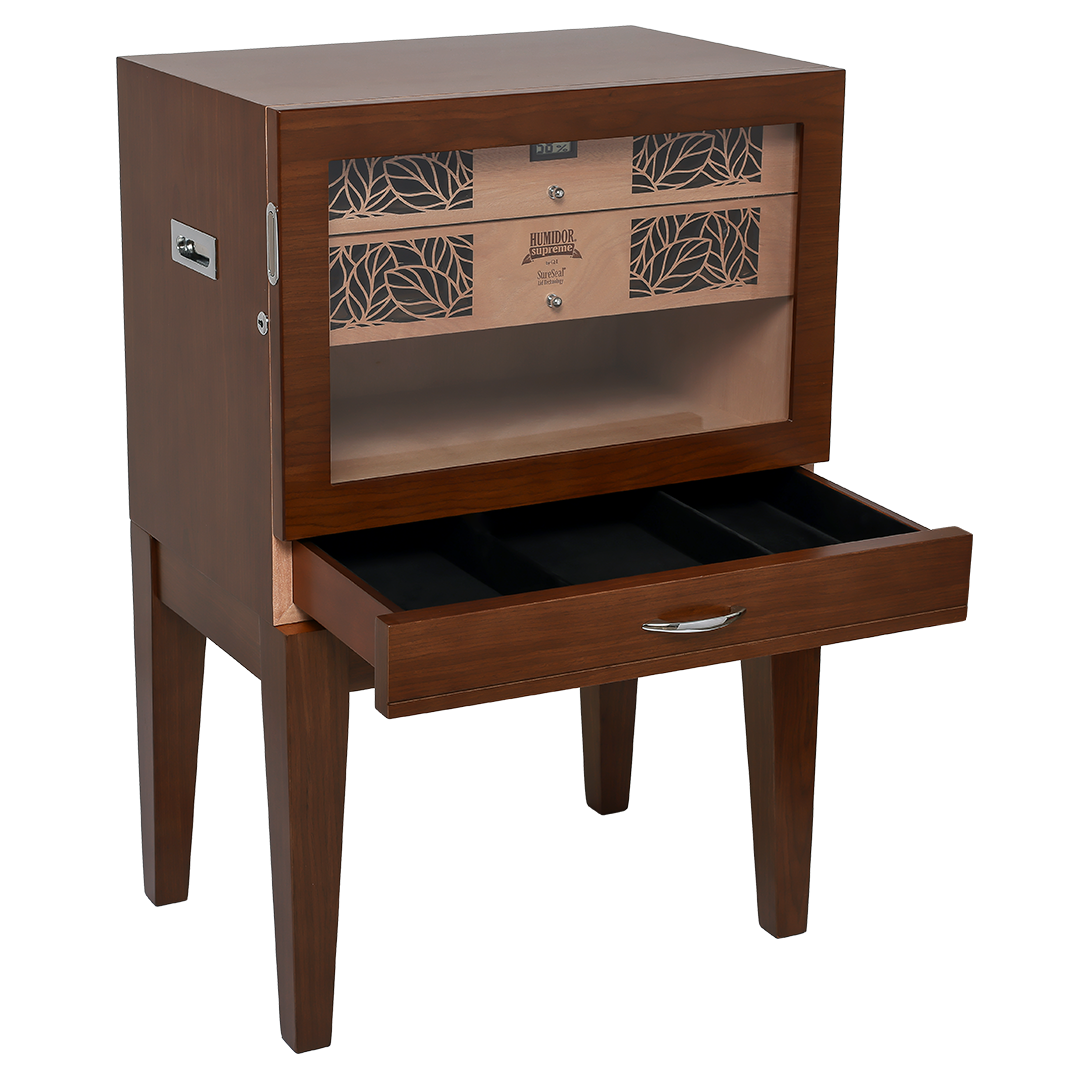 Humidor Supreme Balthazar II Walnut Oak End Table Humidor with Front Opening - view 3