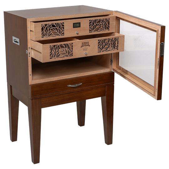 Humidor Supreme Balthazar II Walnut Oak End Table Humidor with Front Opening - view 4