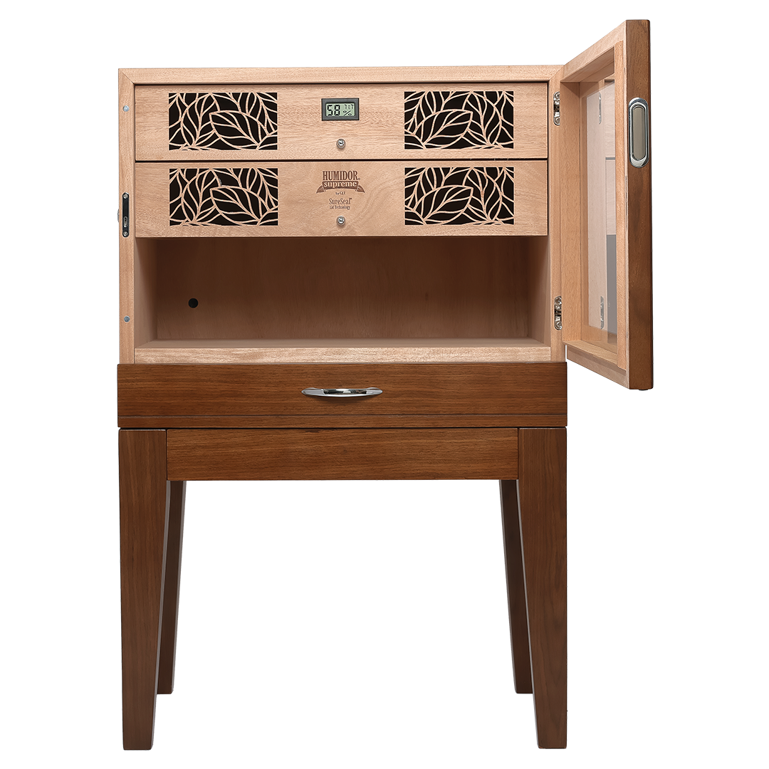 Humidor Supreme Balthazar II Walnut Oak End Table Humidor with Front Opening - view 6