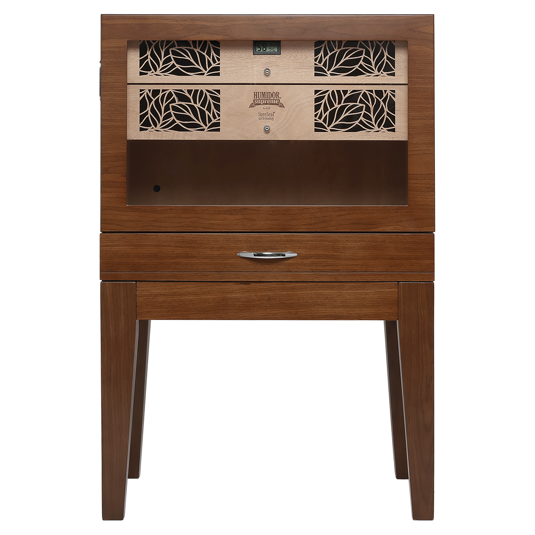 Humidor Supreme Balthazar II Walnut Oak End Table Humidor with Front Opening - view 7