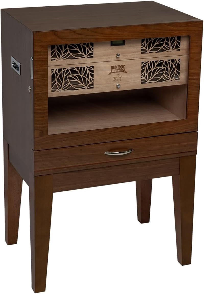 Humidor Supreme Balthazar II Walnut Oak End Table Humidor with Front Opening - view 8
