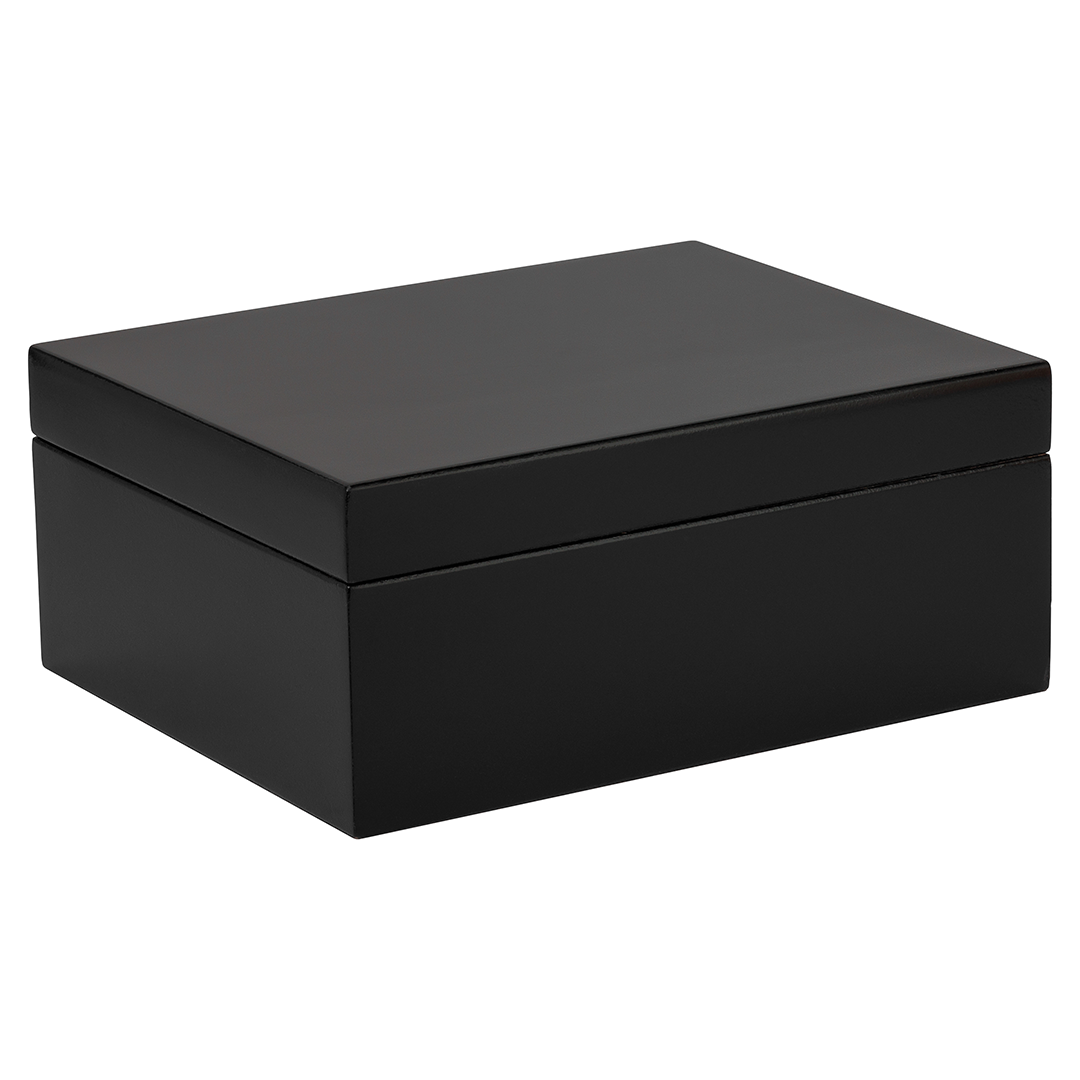 Humidor Supreme Black Humidor 40 Cigar Capacity with 2 Xikar-Boveda 84% Seasoning Packs