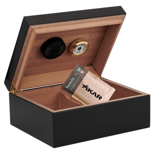 Humidor Supreme Black Humidor 40 Cigar Capacity with 2 Xikar-Boveda 84% Seasoning Packs - view 5