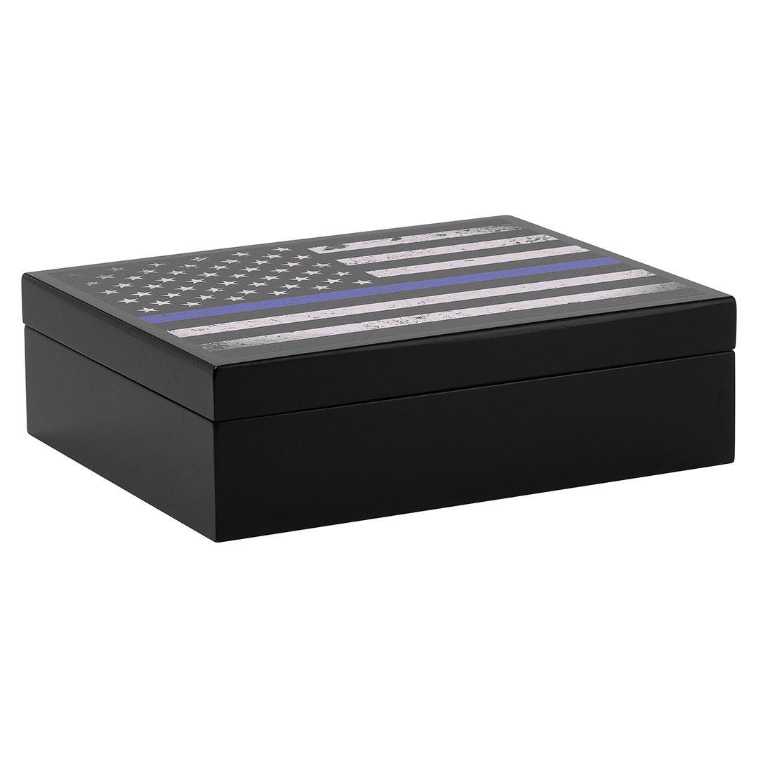 Humidor Supreme Blue Line Travel Humidor 20 Cigar Capacity with 2 Xikar-Boveda 84% Seasoning Packs