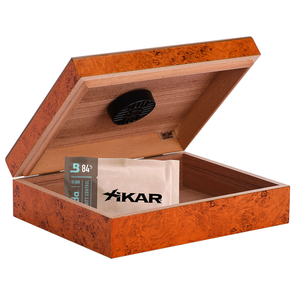 Humidor Supreme Burl Travel Humidor 20 Cigar Capacity with 2 Xikar-Boveda 84% Seasoning Packs - view 2