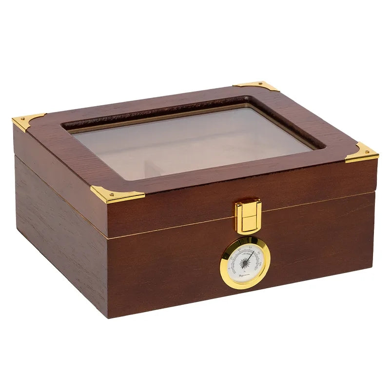 Humidor Supreme Capri Elegant Glasstop Humidor 25 Cigar Capacity with 2 Xikar-Boveda 84% Seasoning Packs