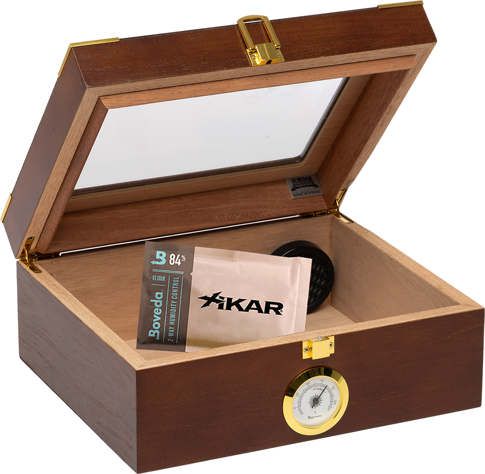 Humidor Supreme Capri Elegant Glasstop Humidor 25 Cigar Capacity with 2 Xikar-Boveda 84% Seasoning Packs - view 2