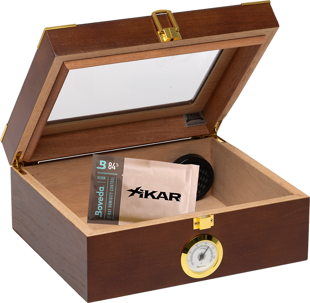 Humidor Supreme Capri Elegant Glasstop Humidor 25 Cigar Capacity with 2 Xikar-Boveda 84% Seasoning Packs - view 3