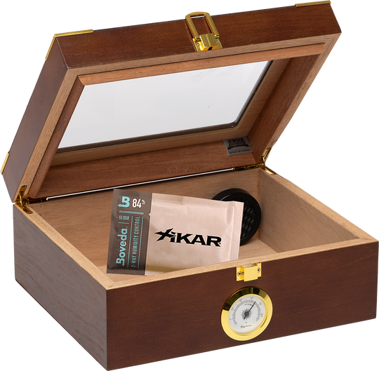 Humidor Supreme Capri Elegant Glasstop Humidor 25 Cigar Capacity with 2 Xikar-Boveda 84% Seasoning Packs - view 3
