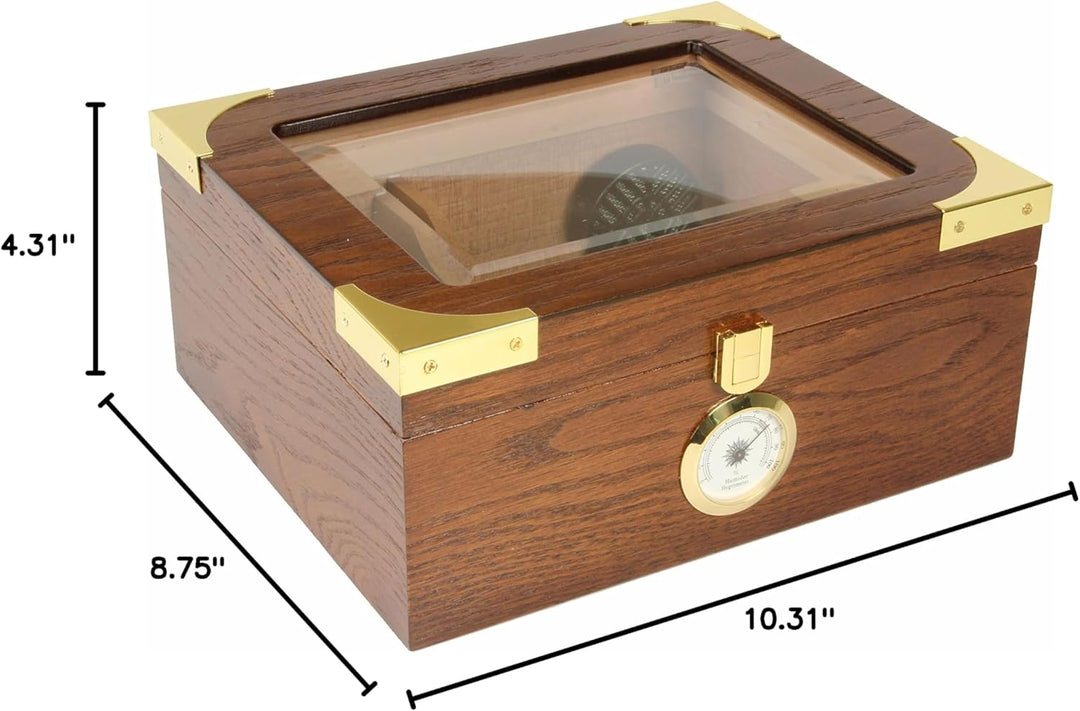 Humidor Supreme Capri Elegant Glasstop Humidor 25 Cigar Capacity with 2 Xikar-Boveda 84% Seasoning Packs - view 5