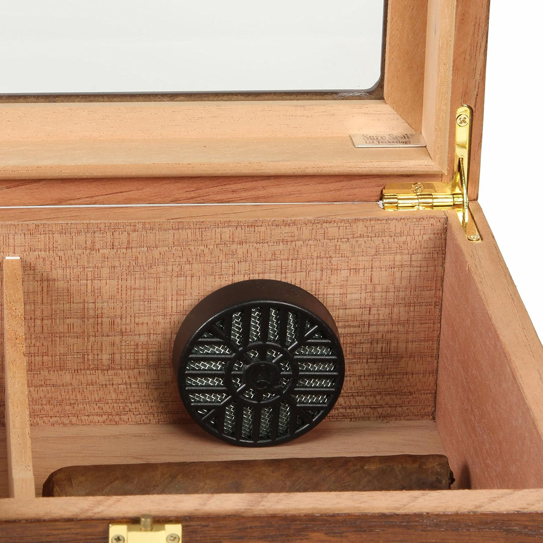 Humidor Supreme Capri Elegant Glasstop Humidor 25 Cigar Capacity with 2 Xikar-Boveda 84% Seasoning Packs - view 7