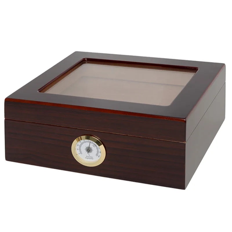 Humidor Supreme Capri Mahogany Humidor 30-55 Cigar Capacity with 2 Xikar-Boveda 84% Seasoning Packs