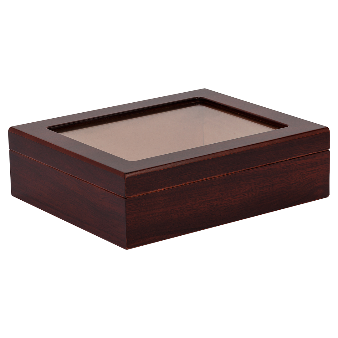 Humidor Supreme Cherry Travel Glasstop Humidor 20 Cigar Capacity with 2 Xikar-Boveda 84% Seasoning Packs - view 2