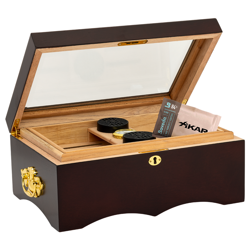 Humidor Supreme El Rey Glasstop Humidor 150 Cigar Capacity with 6 Xikar-Boveda 84% Seasoning Packs - view 2