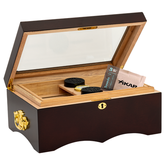Humidor Supreme El Rey Glasstop Humidor 150 Cigar Capacity with 6 Xikar-Boveda 84% Seasoning Packs - view 2
