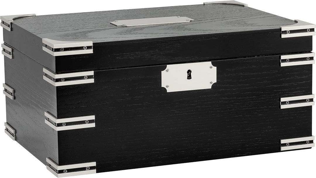 Humidor Supreme Ironside Black Humidor with Metal Accents 60-95 Cigar Capacity with Xikar-Boveda 84% Seasoning Packs - view 4